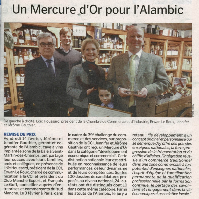 Un Mercure d'Or pour l'Alambic (22 fevrier 2014)